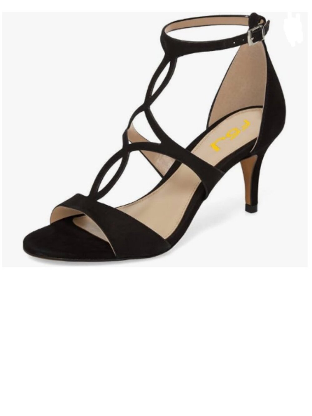FSJ Women's Strappy Platform Stiletto Heels Sandals Open Toe Black